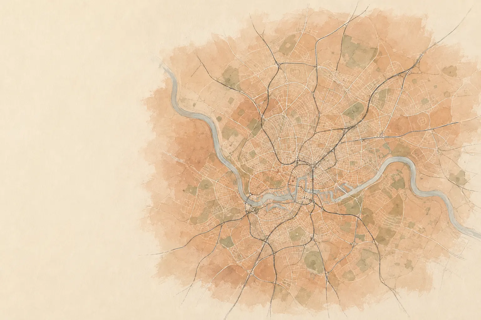 Illustrated map of Bristol and the surrounding service area