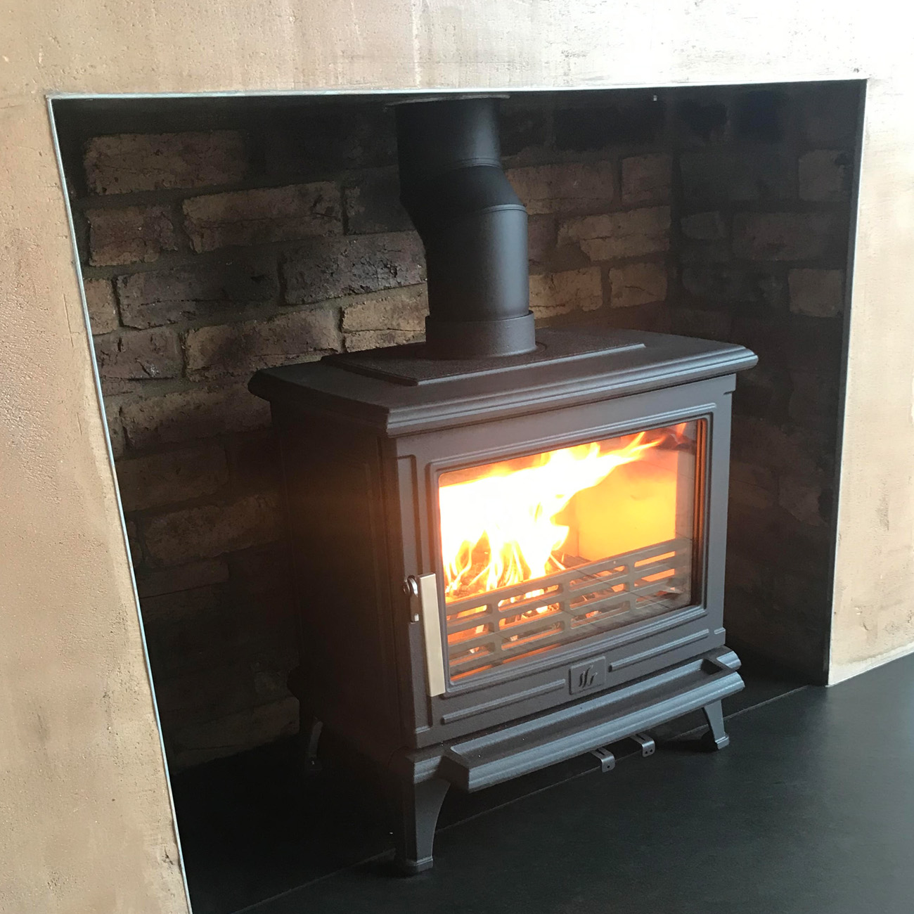 Traditional wide stove fitted by Firebug Bristol